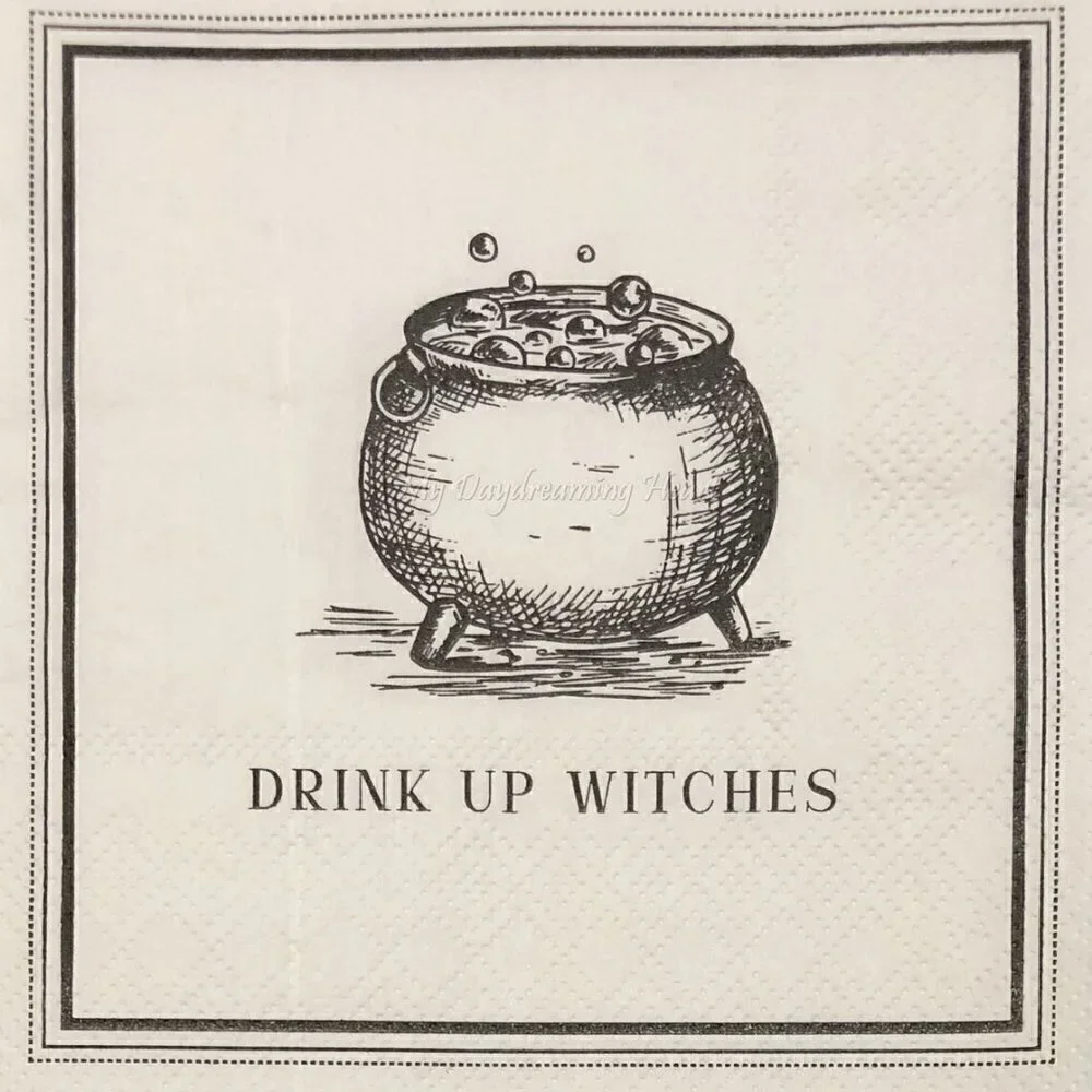 Halloween DRINK UP WITCHES Paper Cocktail Napkins cauldron 2 Packs of 40 T25